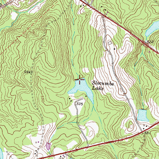Topographic Map of Slocumbs Lake Dam, GA
