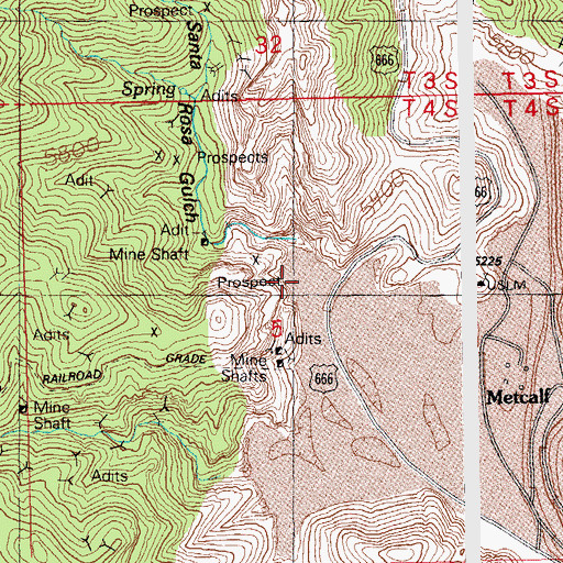 Topographic Map of Santa Rosa Gulch, AZ