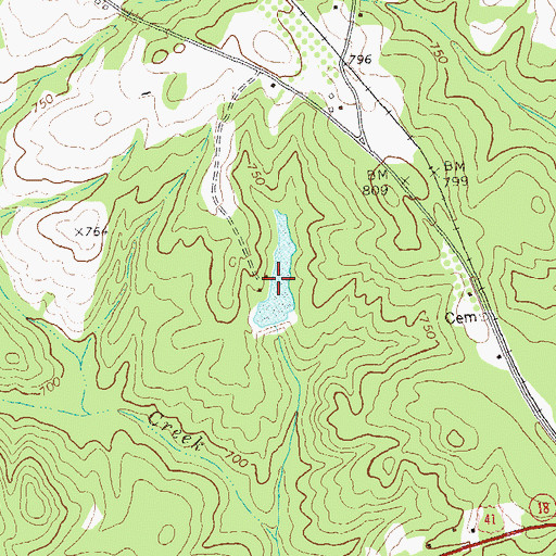Topographic Map of Davis Lake, GA