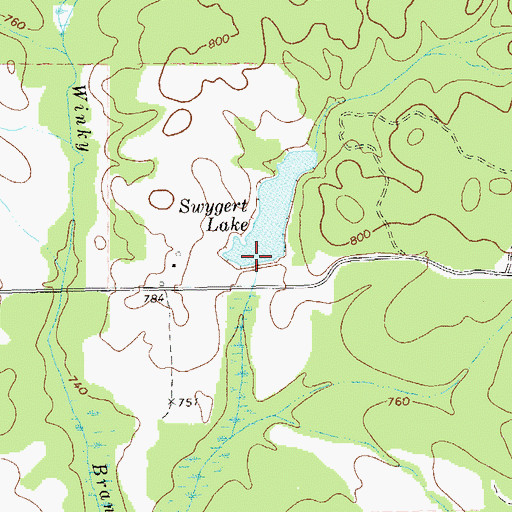 Topographic Map of Swygert Lake Dam, GA