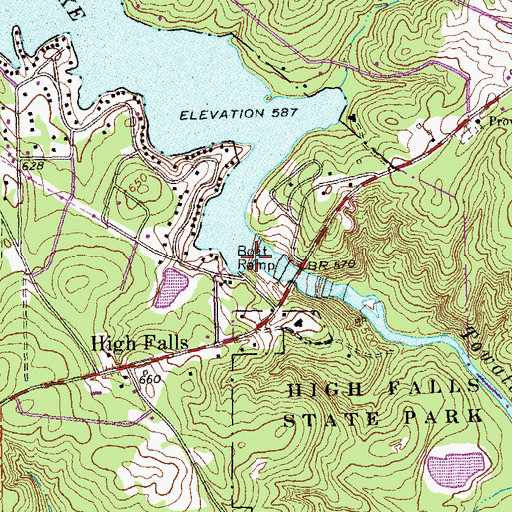 Topographic Map of High Falls Lake Dam, GA