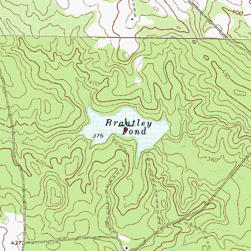 Topographic Map of Brantley Pond, GA