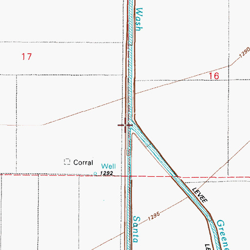 Topographic Map of Santa Rosa Wash, AZ