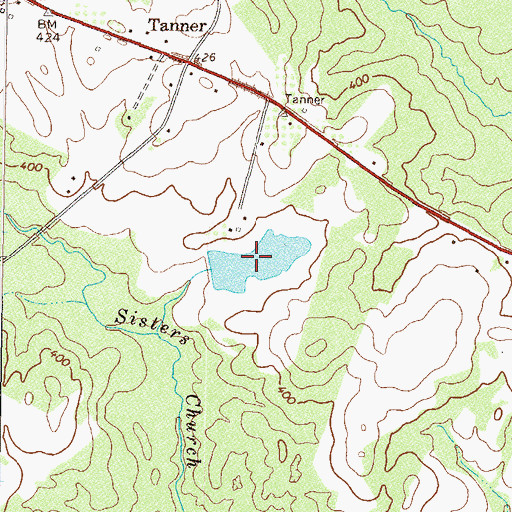 Topographic Map of Bretts Lake, GA