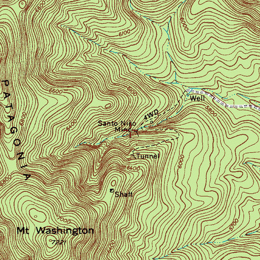 Topographic Map of Santo Nio Mine, AZ