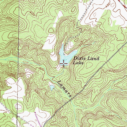 Topographic Map of Dixie Land Lake Dam, GA