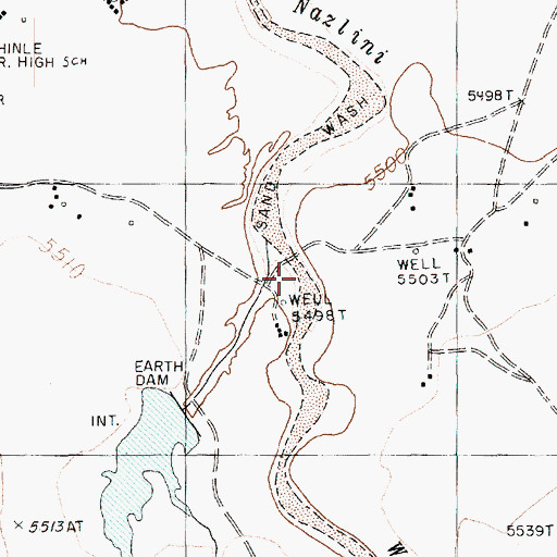 Topographic Map of Cottonwood Wash, AZ
