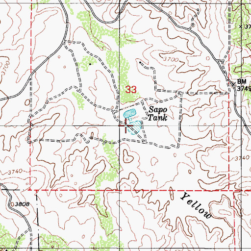 Topographic Map of Sapo Tank, AZ