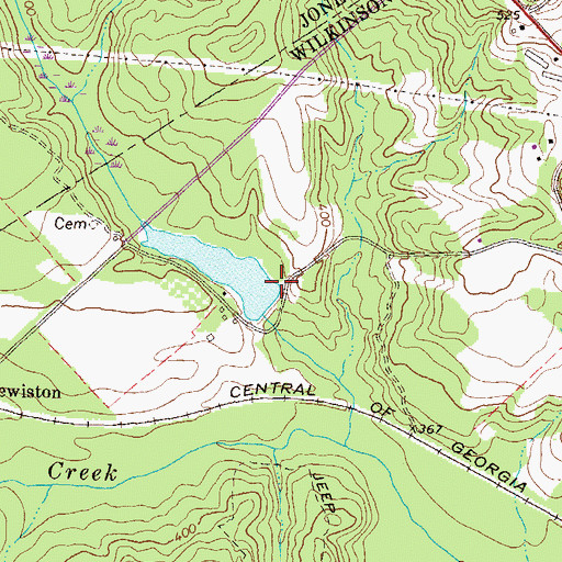 Topographic Map of Oetter Lake Dam, GA
