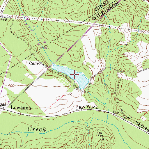 Topographic Map of Oetter Lake, GA