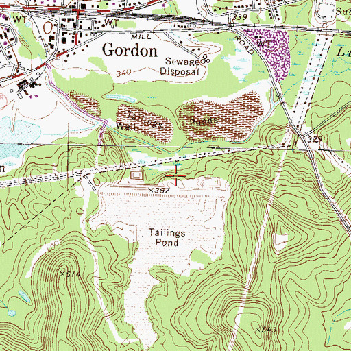 Topographic Map of Freeport Kaolin Tailings Pond, GA