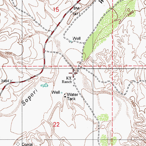Topographic Map of Sardina Canyon, AZ