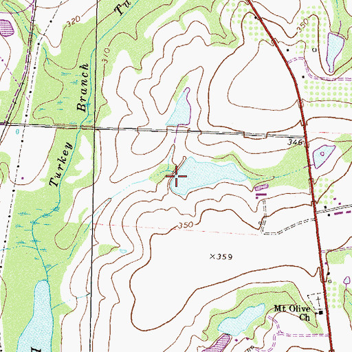 Topographic Map of Morehead Lake Dam, GA