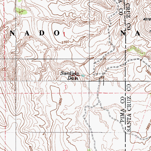 Topographic Map of Sardina Dam, AZ