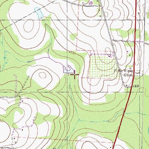 Topographic Map of McMillian Lake Dam, GA