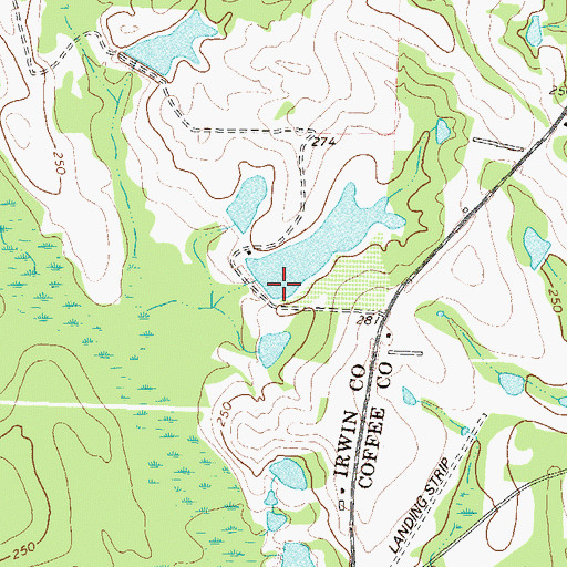 Topographic Map of Paulk Lake South Dam, GA