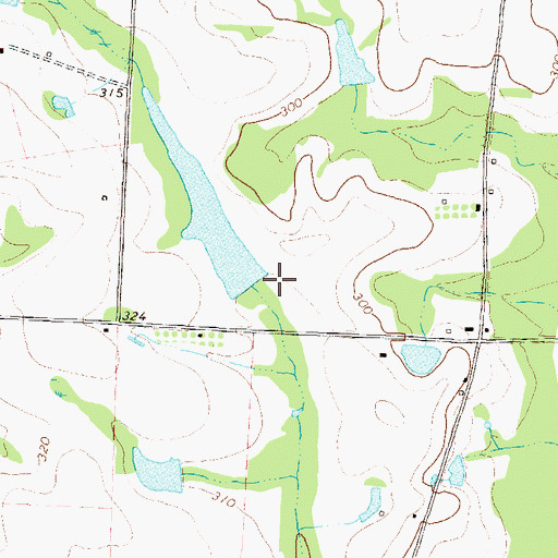 Topographic Map of Veal Lake Dam, GA