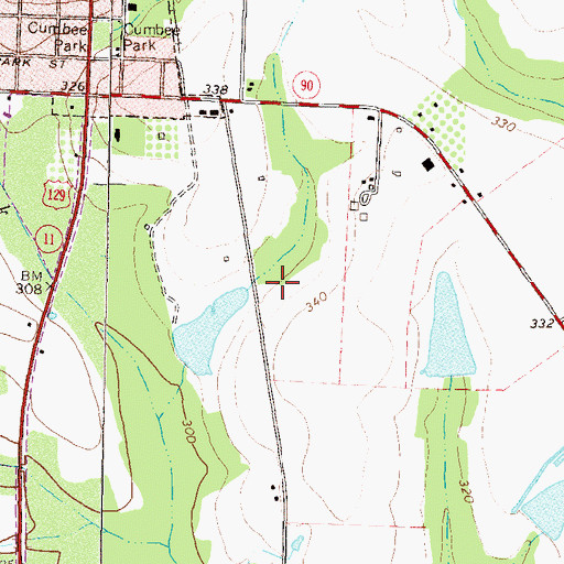 Topographic Map of Freeman Lake Dam, GA
