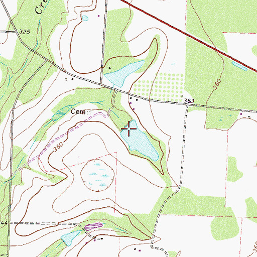 Topographic Map of Turk Lake North Dam, GA