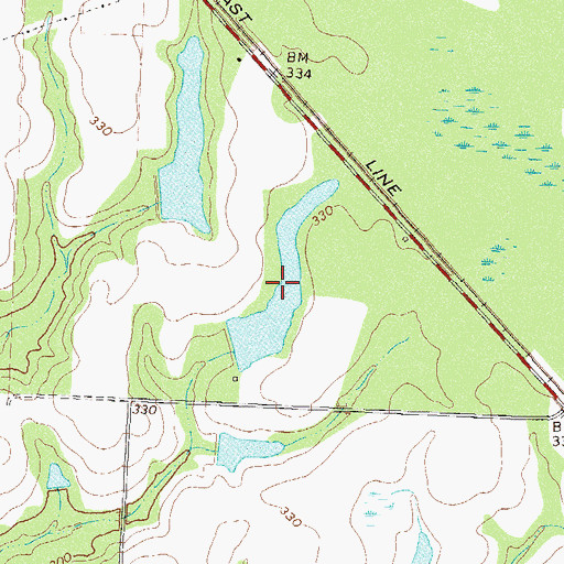 Topographic Map of Faulkner Lake South, GA