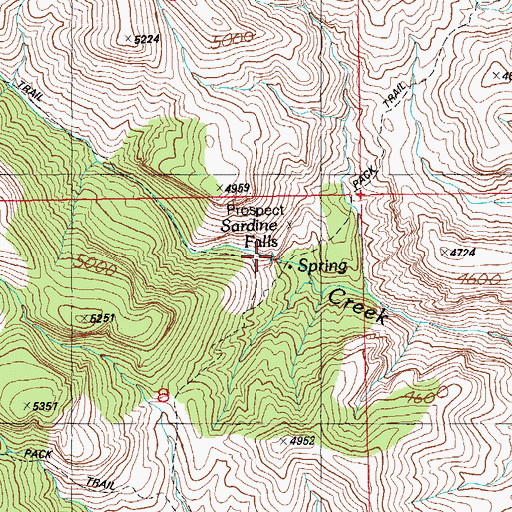 Topographic Map of Sardine Falls, AZ