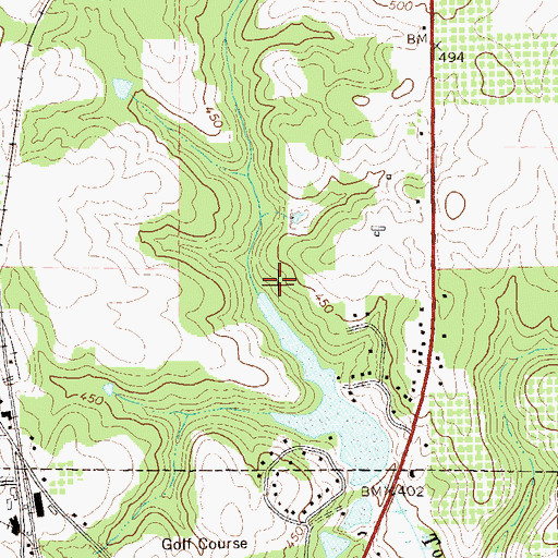 Topographic Map of Faircloth Lake Dam, GA