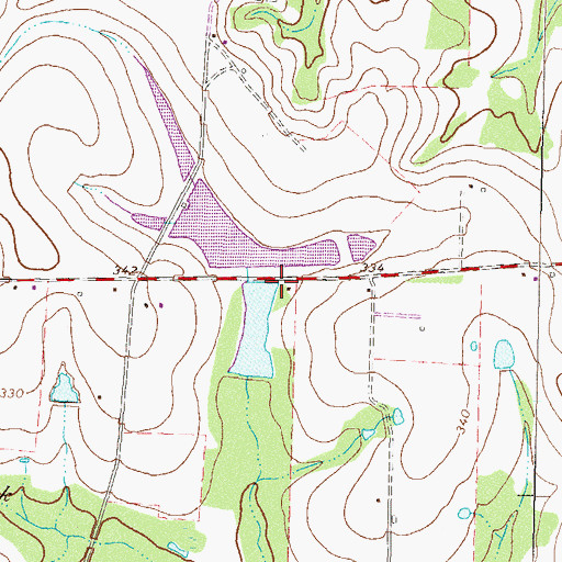 Topographic Map of Brownlee Lake Dam, GA
