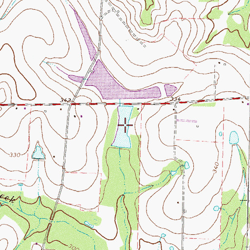 Topographic Map of Brownlee Lake, GA