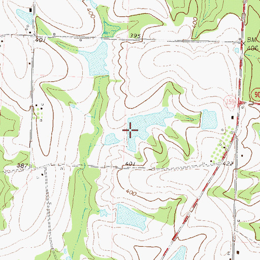 Topographic Map of Gibbs Lake Dam, GA