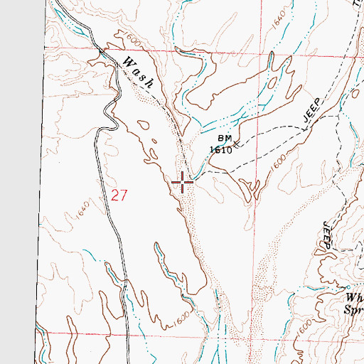Topographic Map of Cottonwood Wash, AZ