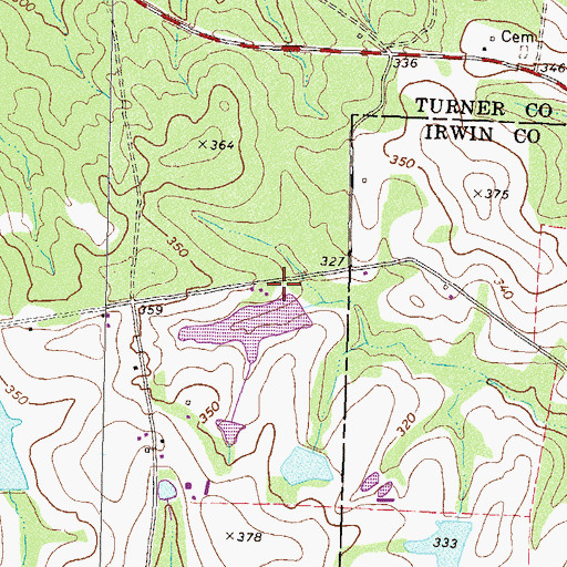 Topographic Map of Oneal Wynn Lake Dam, GA