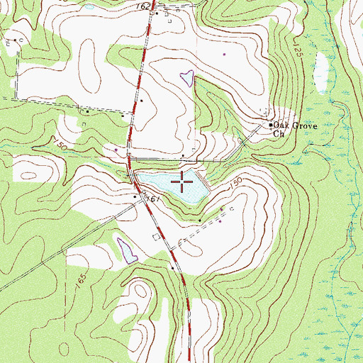Topographic Map of Gerbin Lake, GA