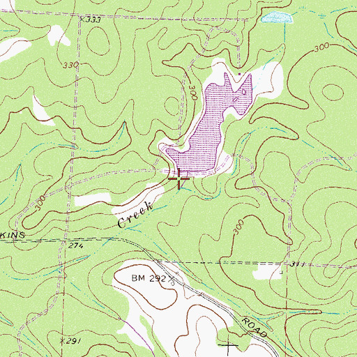 Topographic Map of Sears Lake Dam, GA