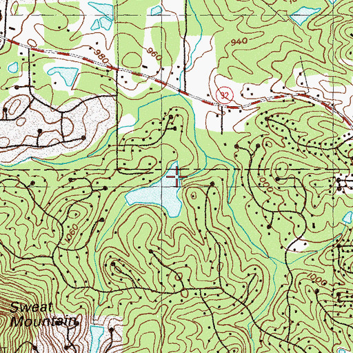 Topographic Map of Kelly Lake Dam, GA