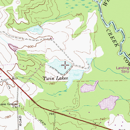 Topographic Map of Upper Twin Lake Dam, GA