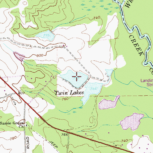 Topographic Map of Upper Twin Lake, GA