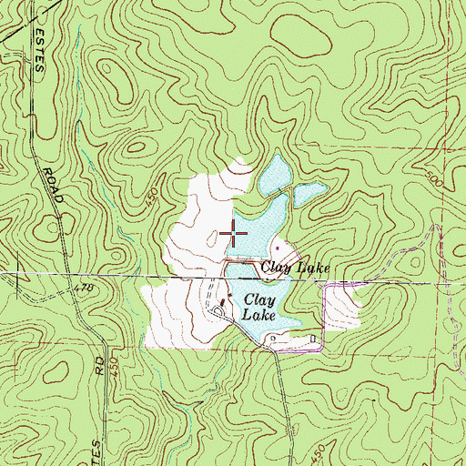 Topographic Map of Clay Lake North Dam, GA