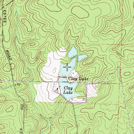 Topographic Map of Clay Lake North, GA