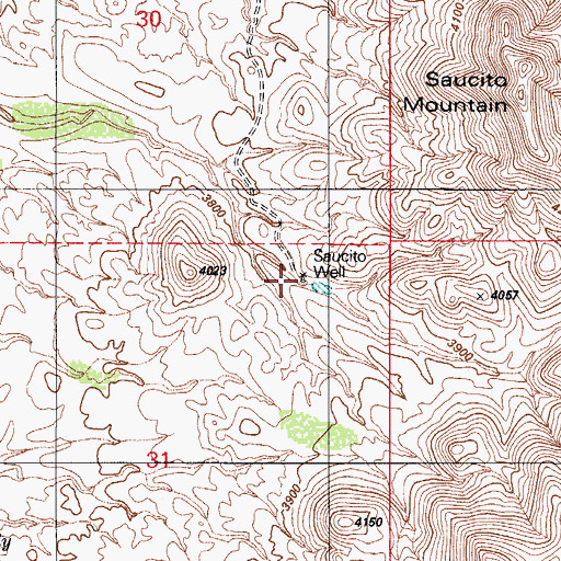 Topographic Map of Saucito Well, AZ