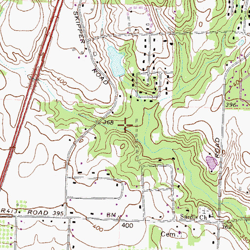 Topographic Map of Stokes Lake Dam, GA