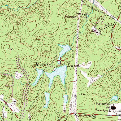 Topographic Map of Rivoli Lake Dam, GA
