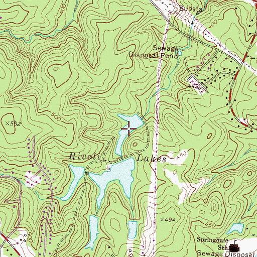 Topographic Map of Rivoli Lake, GA