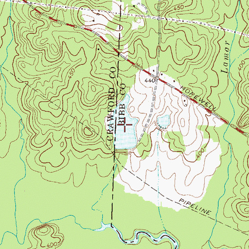 Topographic Map of Rowell Lake, GA