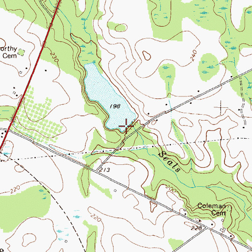 Topographic Map of Wells Pond Dam, GA
