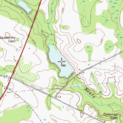 Topographic Map of Wells Pond, GA