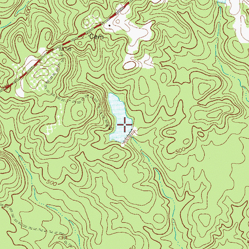 Topographic Map of Hatcher Lake Dam, GA