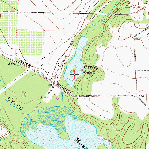 Topographic Map of Kersey Lake, GA