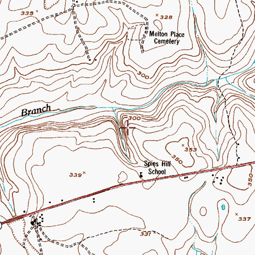 Topographic Map of Newberrys Pond Dam, GA