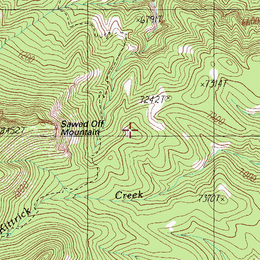 Topographic Map of Sawed Off Mountain, AZ