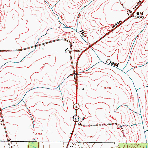 Topographic Map of Adams Lake Dam, GA
